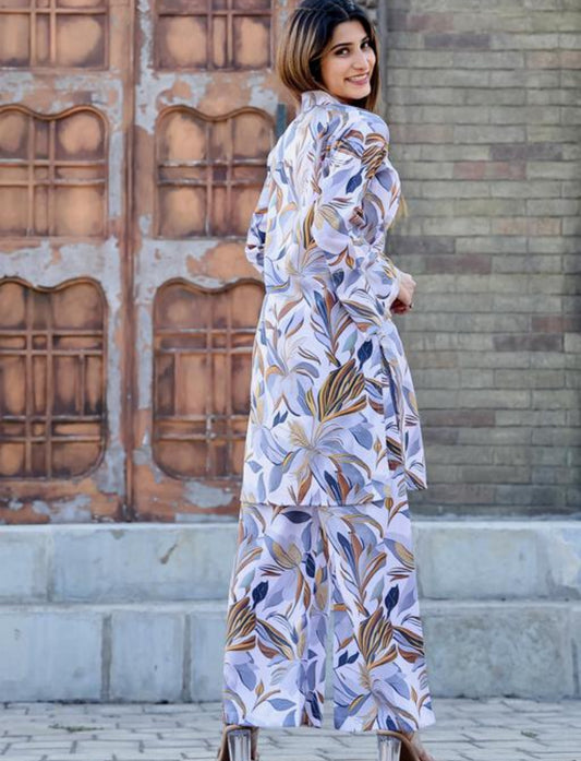 Breeze through your day in this chic multicolor co-ord set! With flowy comfort, bold prints.